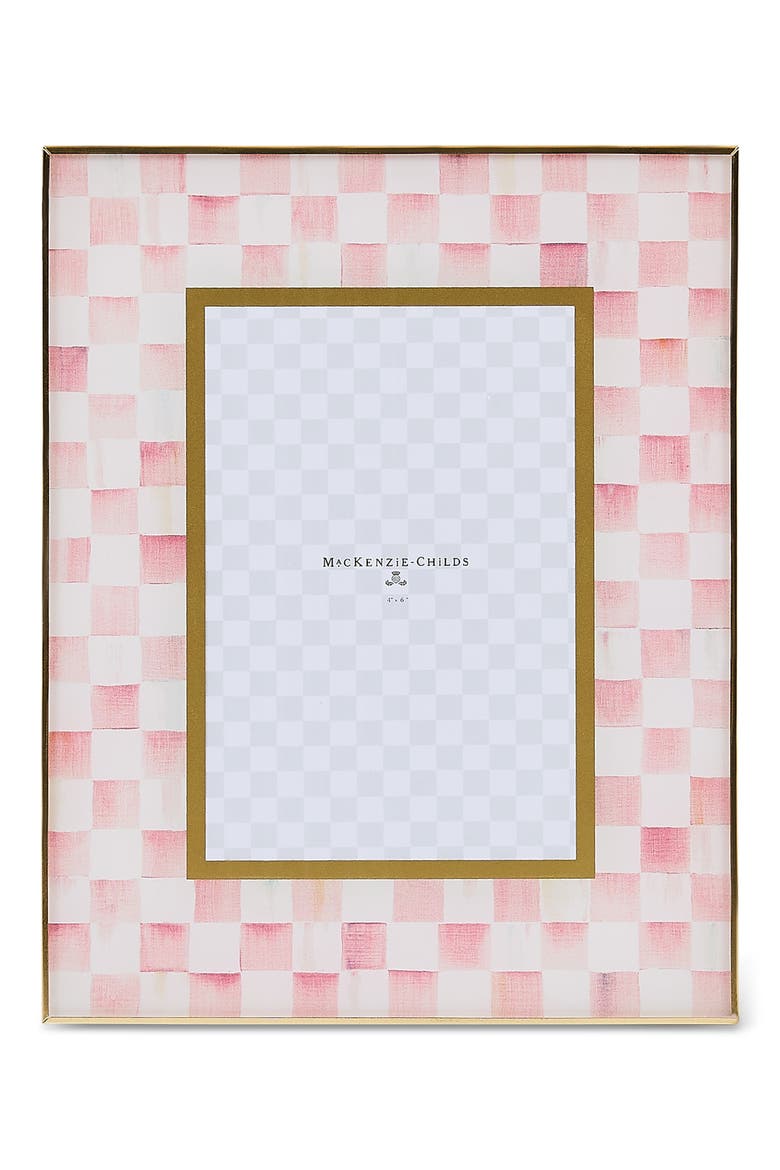 Rosy Check 4" x 6" Glass Picture Frame, Main, color, PINK
