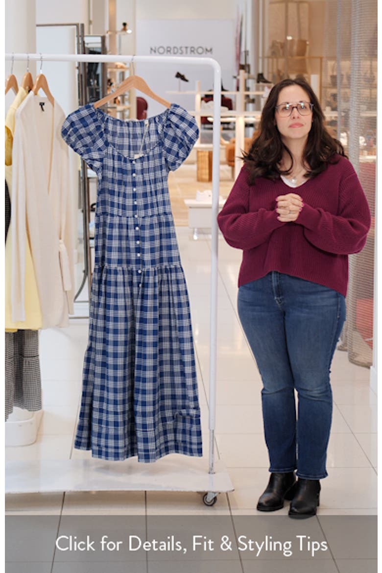 Valenne Plaid Tiered Organic Cotton Voile Dress video