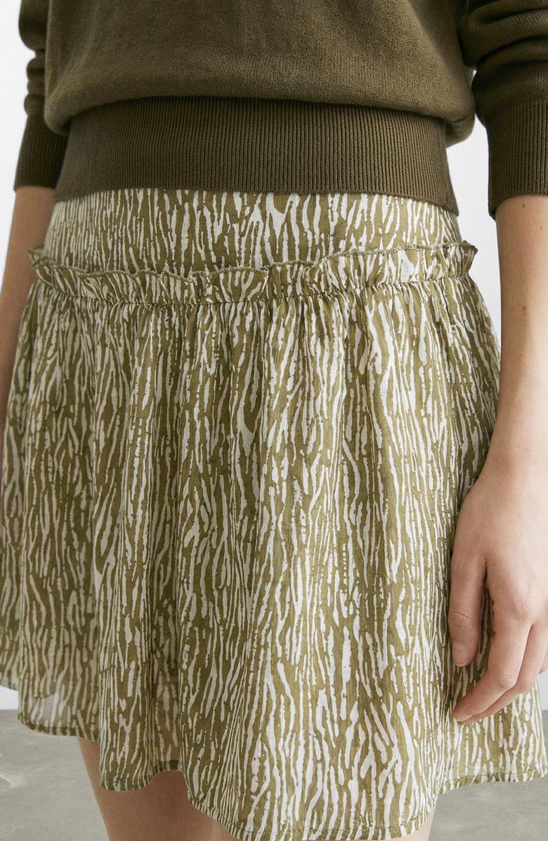 MANGO TEEN Ruffle Print Miniskirt, Alternate, color,