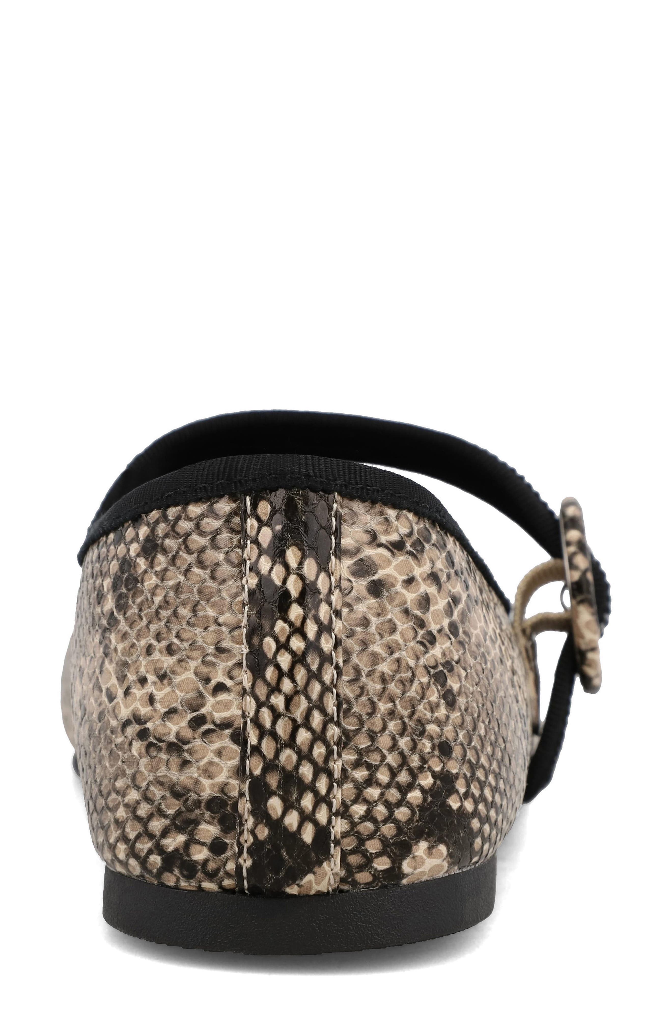 Miya Snake Print Faux Leather Mary Jane Flat, Alternate, color, BEIGE MULTI