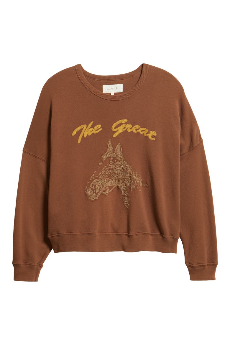 The Teammate Horse Graphic Sweatshirt, Alternate, color, UMBER