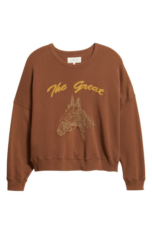 The Great . The Teammate Horse Graphic Sweatshirt In Brown