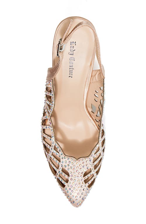 Lady Couture Rhinestone Slingback Pump In Champagne