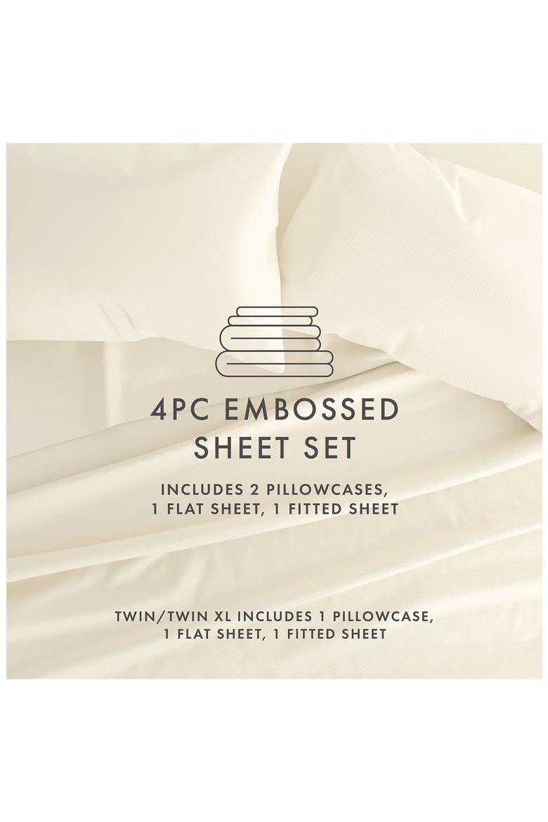 Premium Chevron Embossed Sheet Set, Alternate, color, IVORY