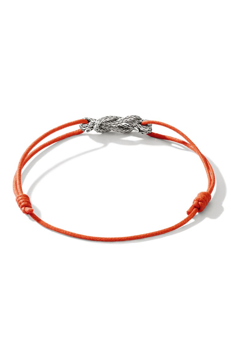 Love Knot Sterling Silver Cord Bracelet, Alternate, color, SILVER