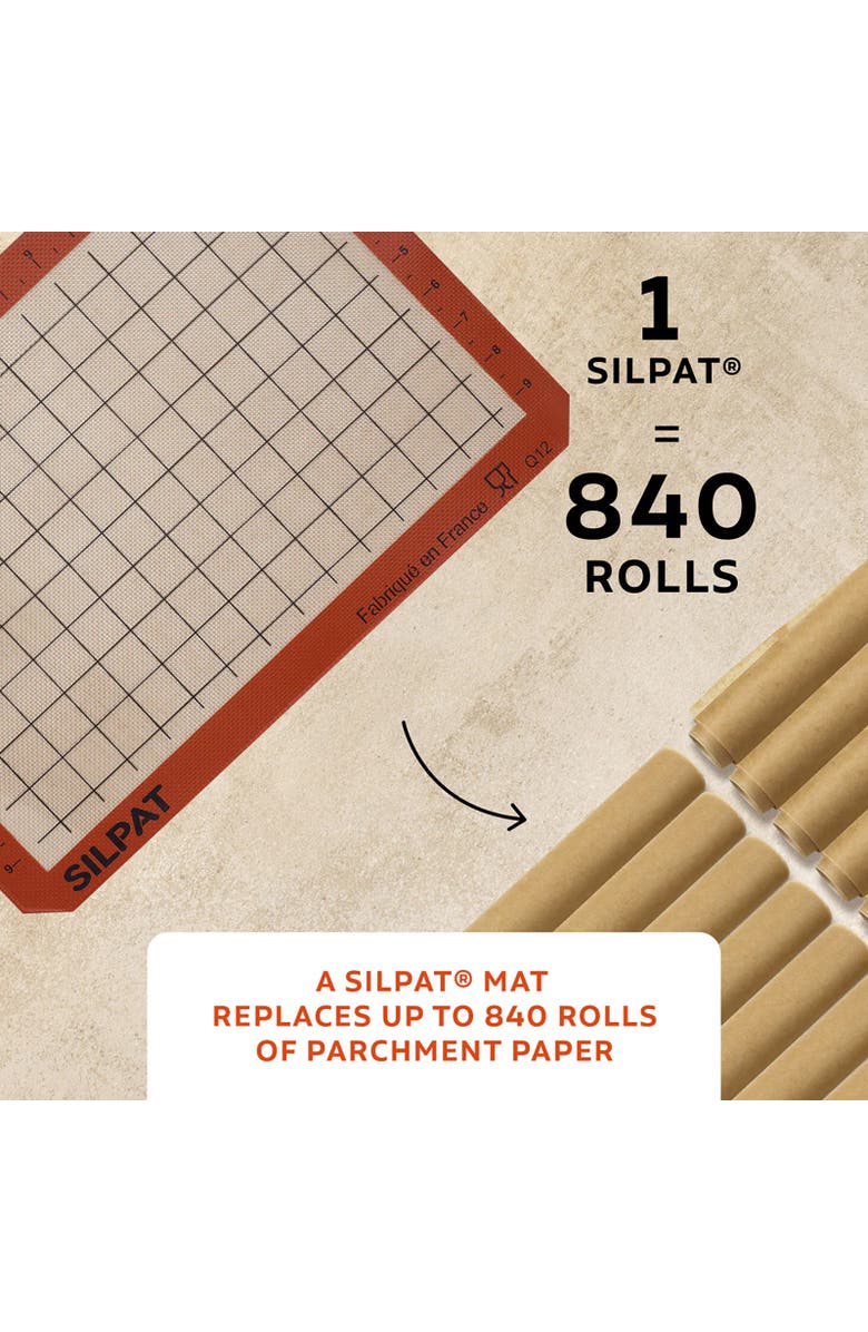 Silpat Premium Non-Stick Half Sheet Size Silicone Gridded Baking Mat, 11-5/8 x 16-1/2, Alternate, color, Orange