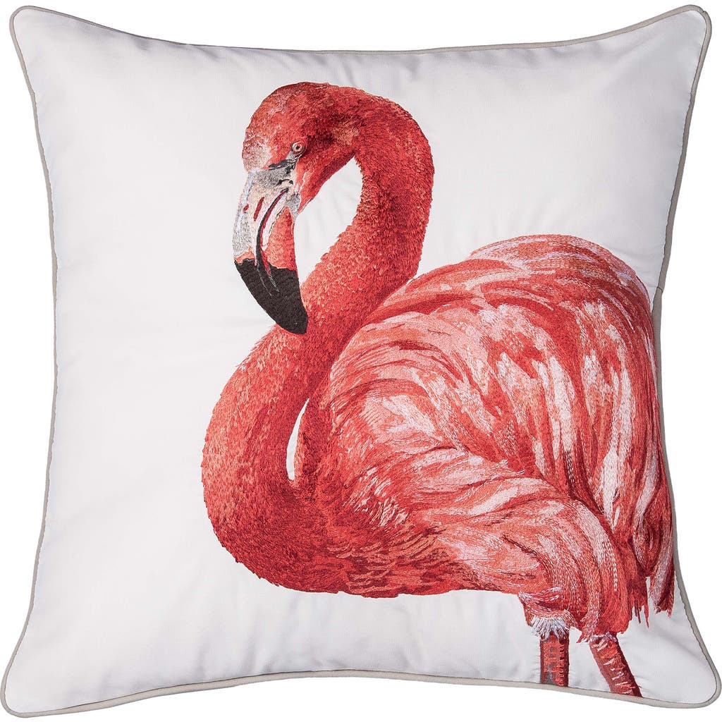 Rightside Designs Flamazing Views Tropical Flamingo Embroidered Throw Pillow, 20" X 20" In Pink