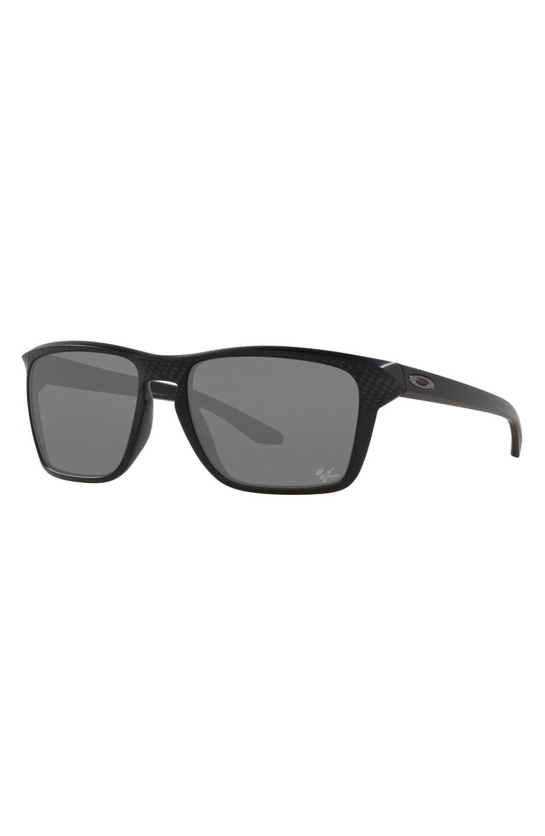 Oakley Sylas 57mm Prizm<sup>™</sup> Rectangular Sunglasses, Alternate, color, Shiny Black