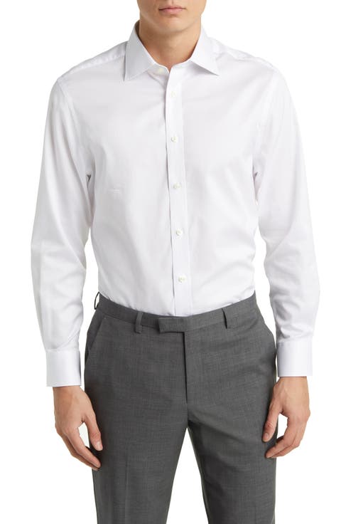 Egyptian Cotton Twill Slim Fit Shirt Single Cuff