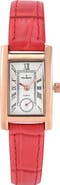 Peugeot Vintage Tank Remote Sweep Leather Watch- 20x35MM