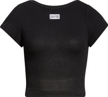 Jean Paul Gaultier Logo Patch Crop Baby Tee | Nordstrom