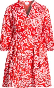 SUGARLIPS Hazen Floral Leola Shift Cotton Minidress