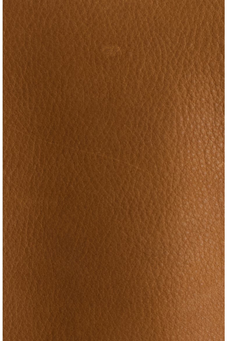 Lorby Genuine Shearling Collar Suede Bomber Jacket, Alternate, color, COGNAC BROWN