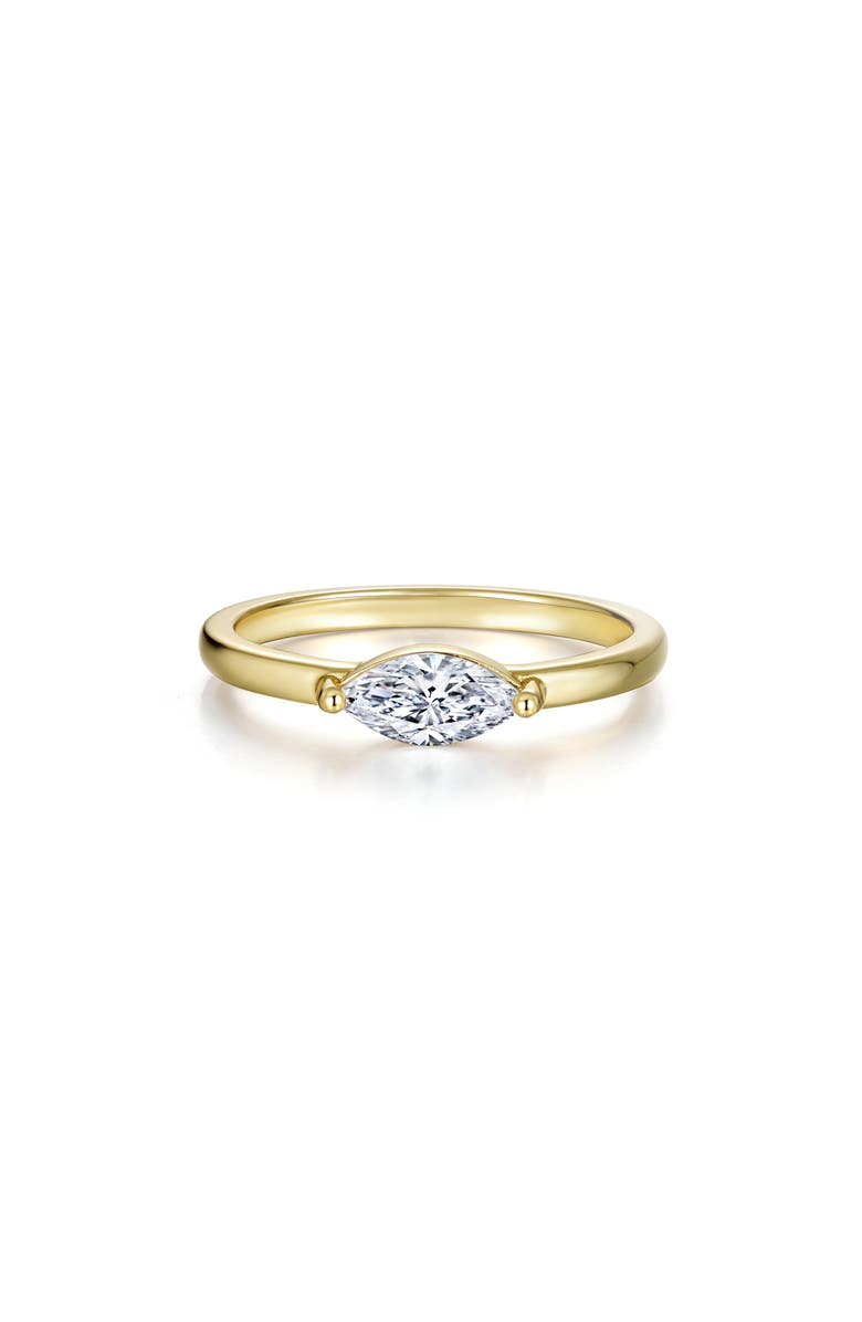 Lafonn Classic Sola East/West Marquise Simulated Diamond Ring, Main, color, Gold