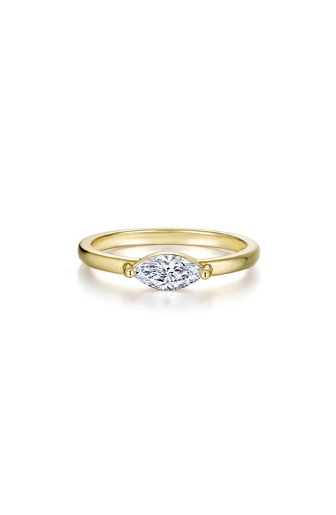 Classic Sola East/West Marquise Simulated Diamond Ring