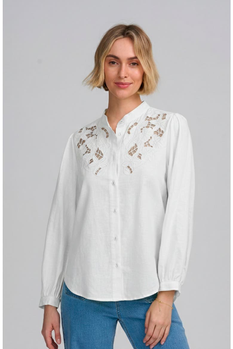 Lace Yoke Shirt, Main, color, IVORY