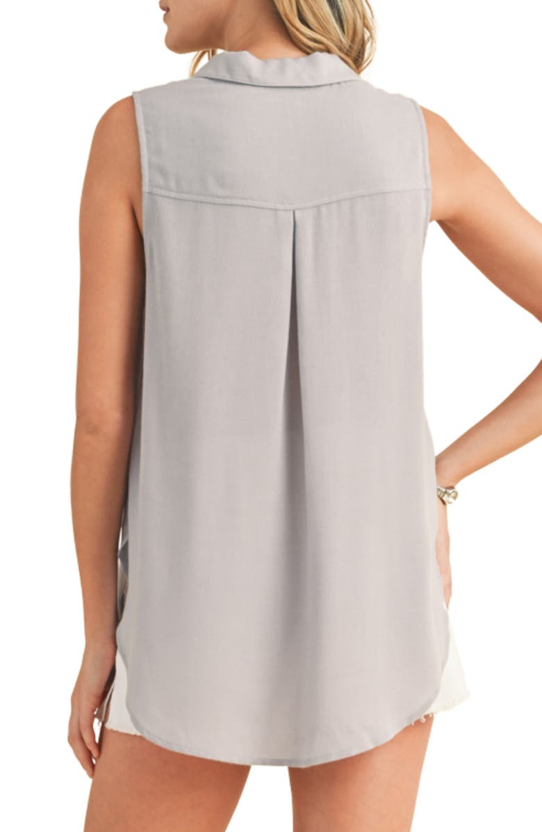 WISHLIST Sleeveless Button Up Shirt, Alternate, color, Cloud