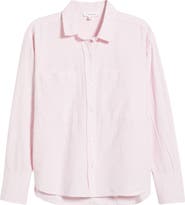 beachlunchlounge Everly Stripe Cotton Button-Up Shirt