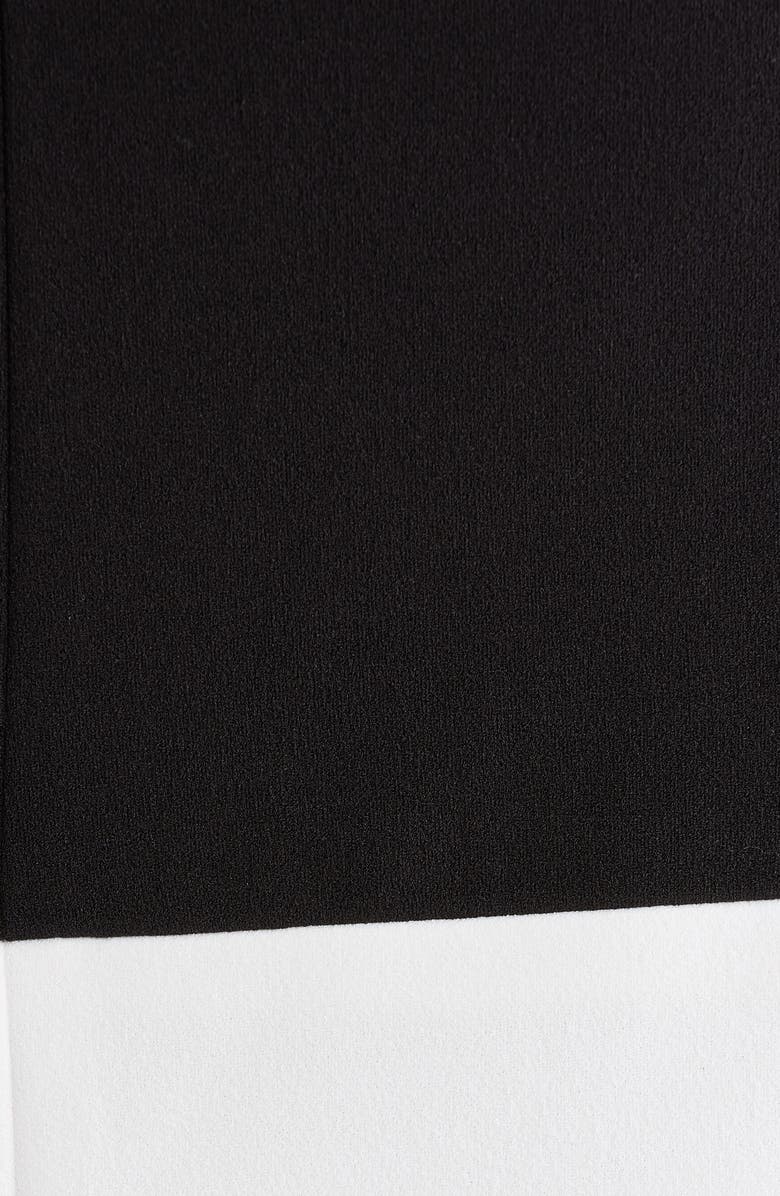 KASPER Tie Belt Faux Wrap Dress, Alternate, color, Black/ Lily White