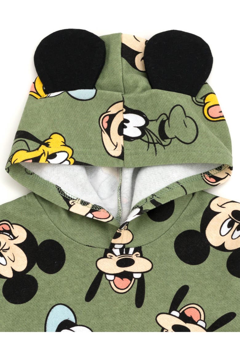 Mickey Mouse Fleece Hoodie, Alternate, color, Mickey Friends Green