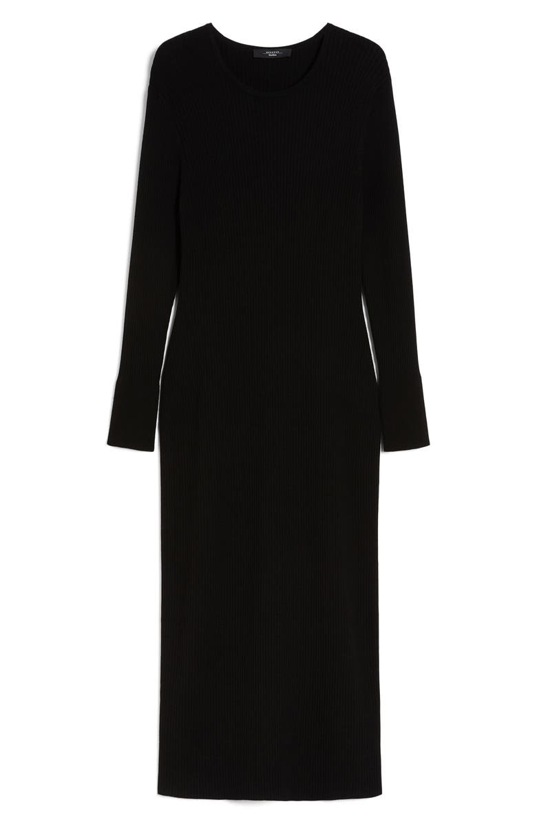 Weekend Max Mara Tuono Rib Long Sleeve Sweater Dress, Alternate, color, Black