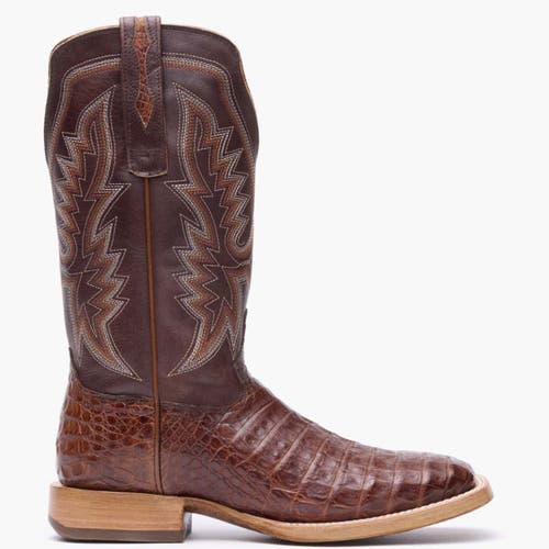 DURANGO Men's Prca Collection Caiman Belly Western Boot in Cognac And Cigar  product