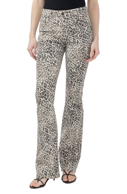 Avery Leopard Print Curvy High Waist Bootcut Jeans