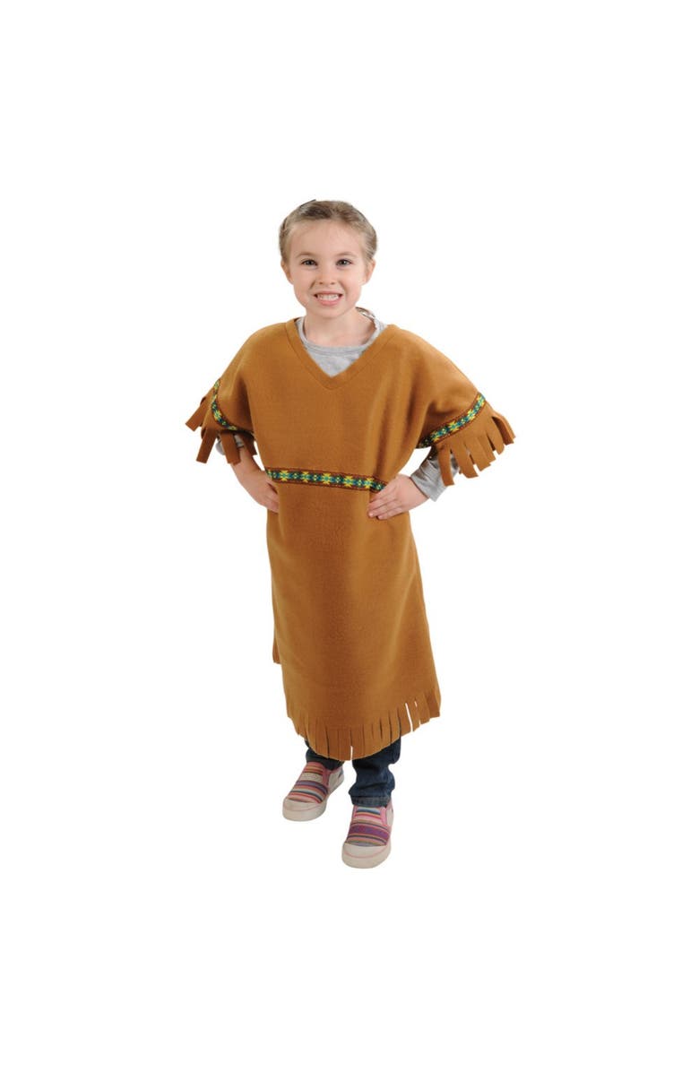 Kaplan Early Learning Company Festive Multiethnic Native American Girl Garment, Main, color, Brown