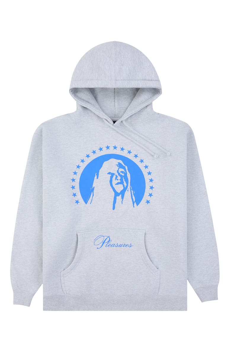 PLEASURES Critic Cotton Hoodie, Alternate, color, Heather Grey