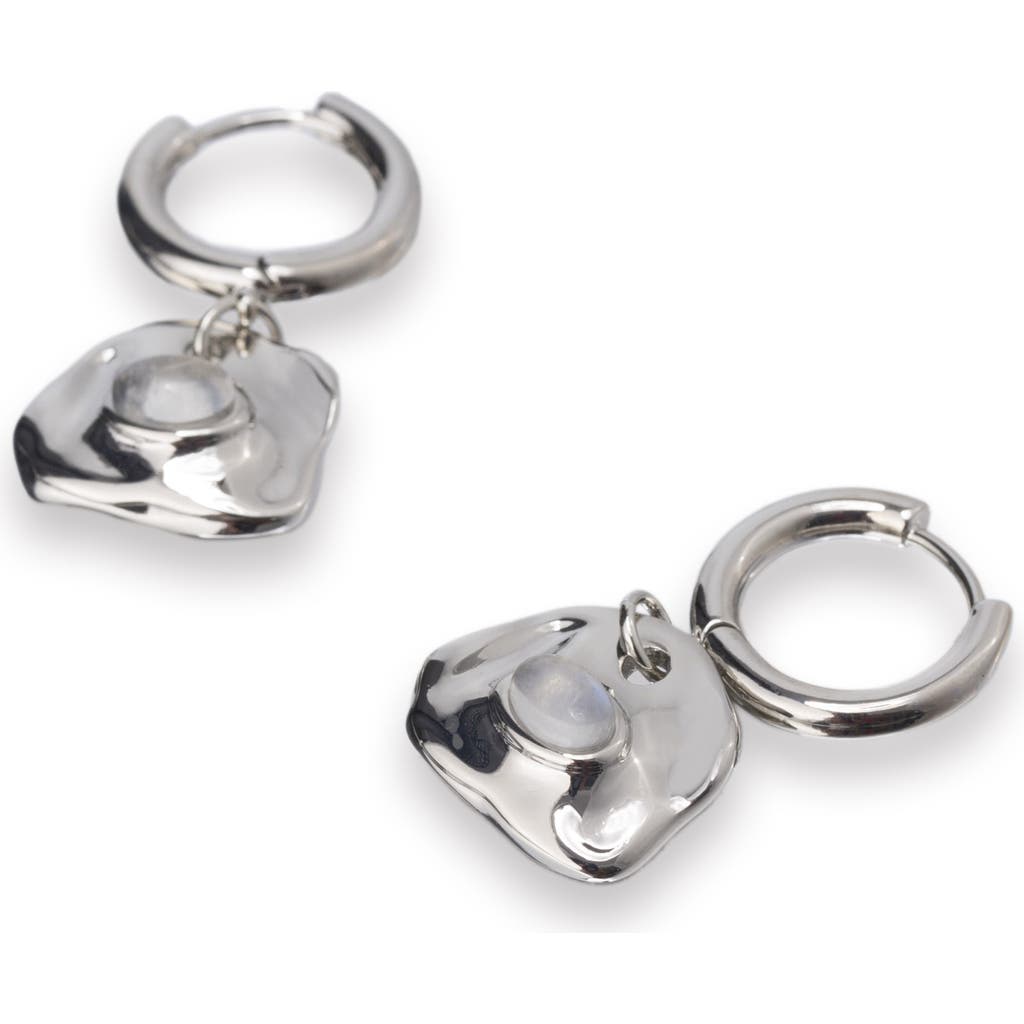 Classicharms Aria Gemstone Hoop Drop Earrings In Metallic
