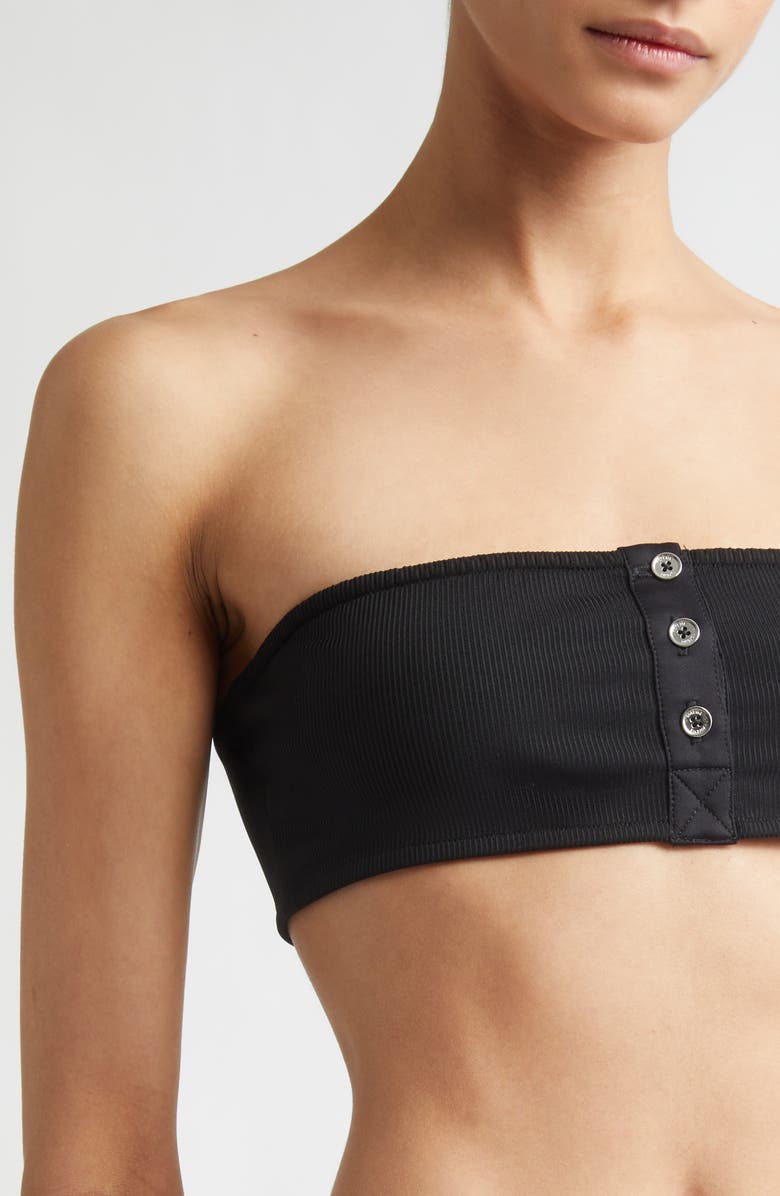 TOTEME Strapless Rib Bikini Top, Alternate, color, Black