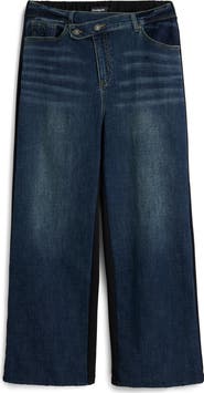 Desigual Crossover Waist Wide Leg Jeans