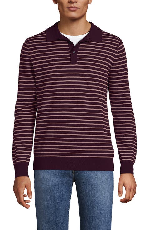 Long Sleeve Cotton Sweater Polo