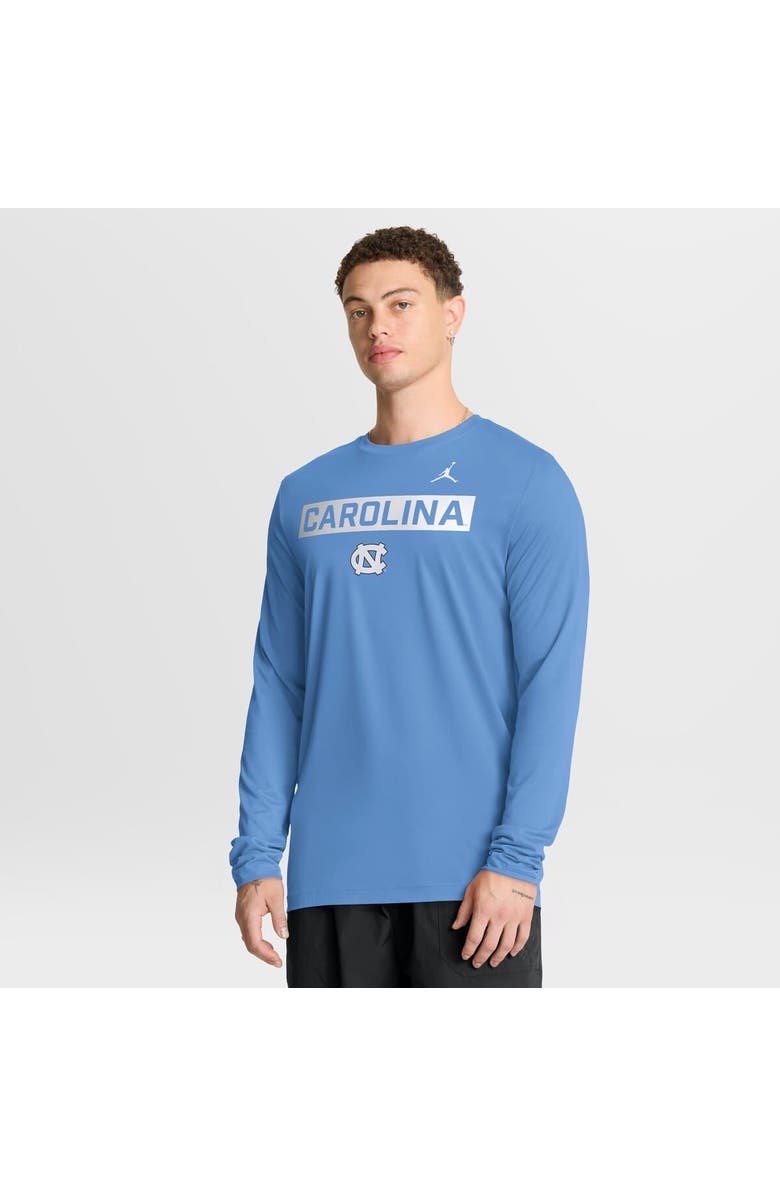 Jordan Brand Men's Jordan Brand Light Blue North Carolina Tar Heels Primetime Campus 2-Hit Legend Dri-FIT Long Sleeve T-Shirt, Main, color, Light Blue