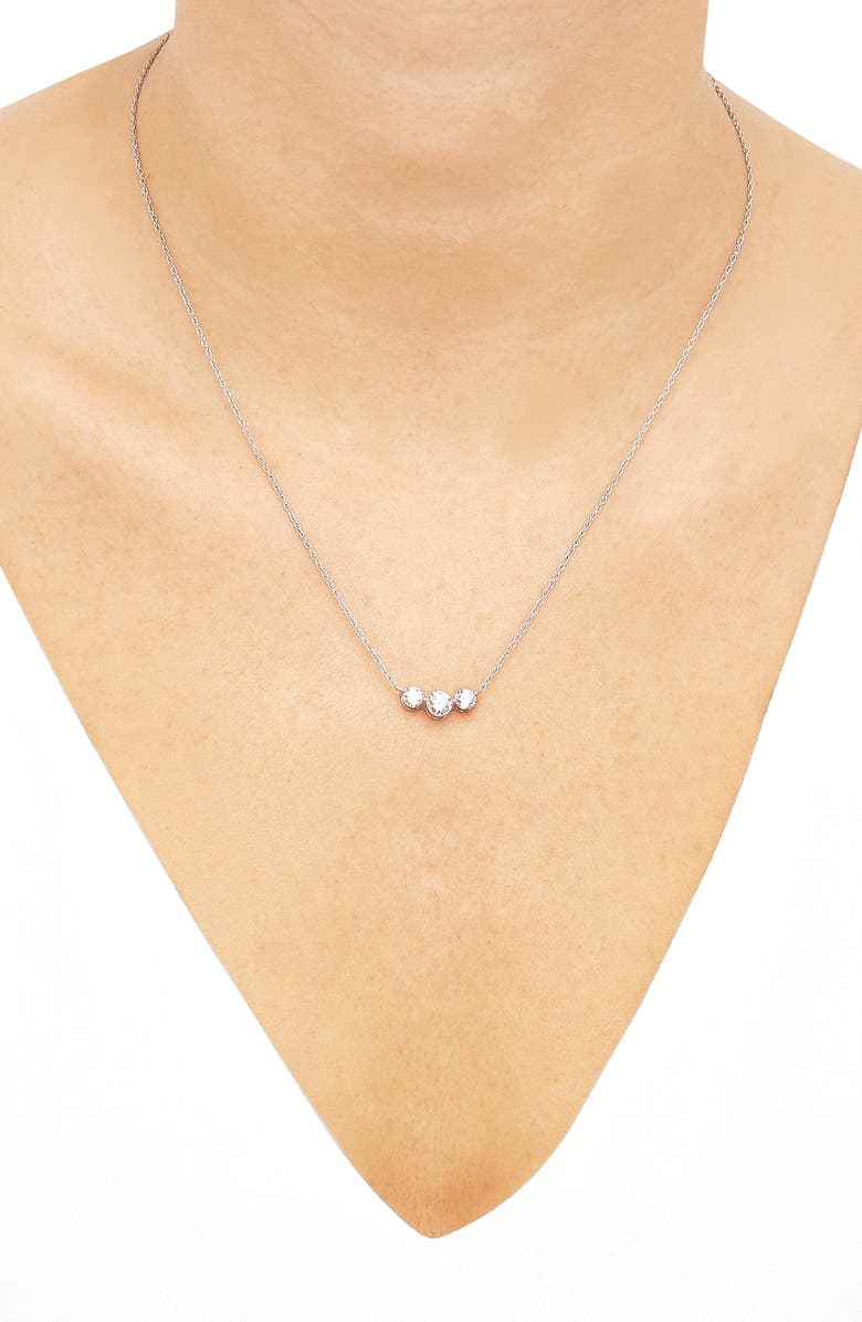 Frankie & Zoe 10K White Gold Round Lab Grown Diamond Trio Pendant Necklace, Alternate, color, Yellow Gold