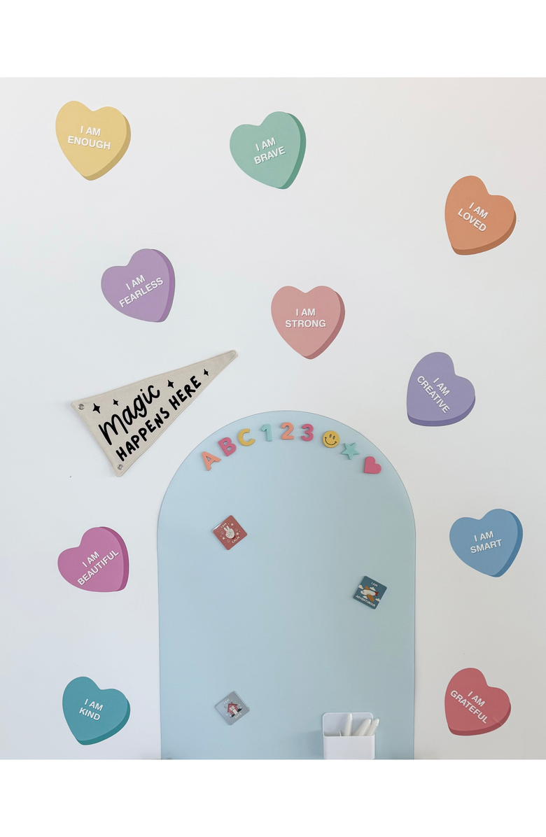 Cherrypick Peel and Stick Fabric Wall Stickers, Alternate, color, Bright Candy Hearts