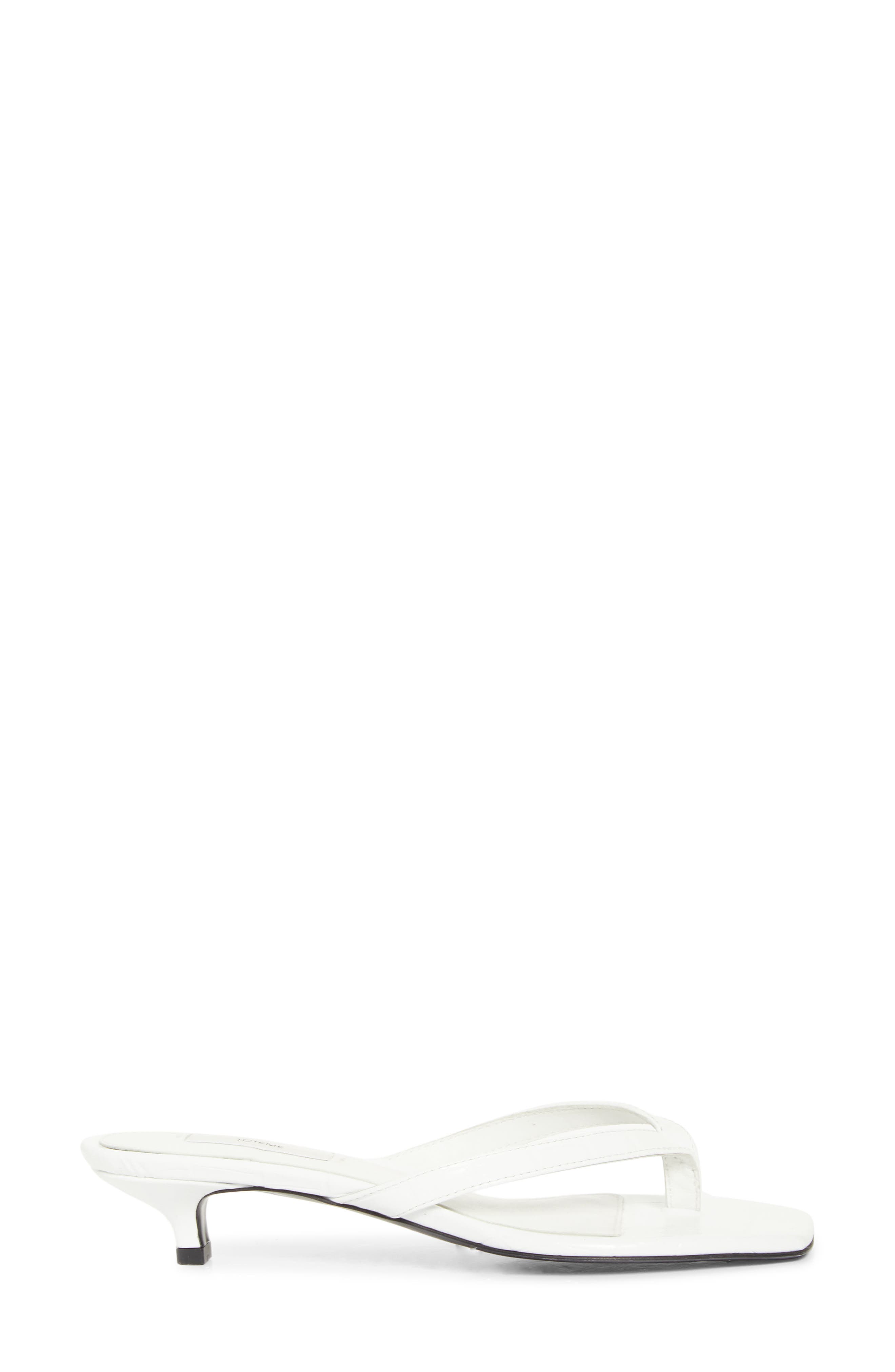 TOTEME Croc Embossed Kitten Heel Flip Flop, Alternate, color, White