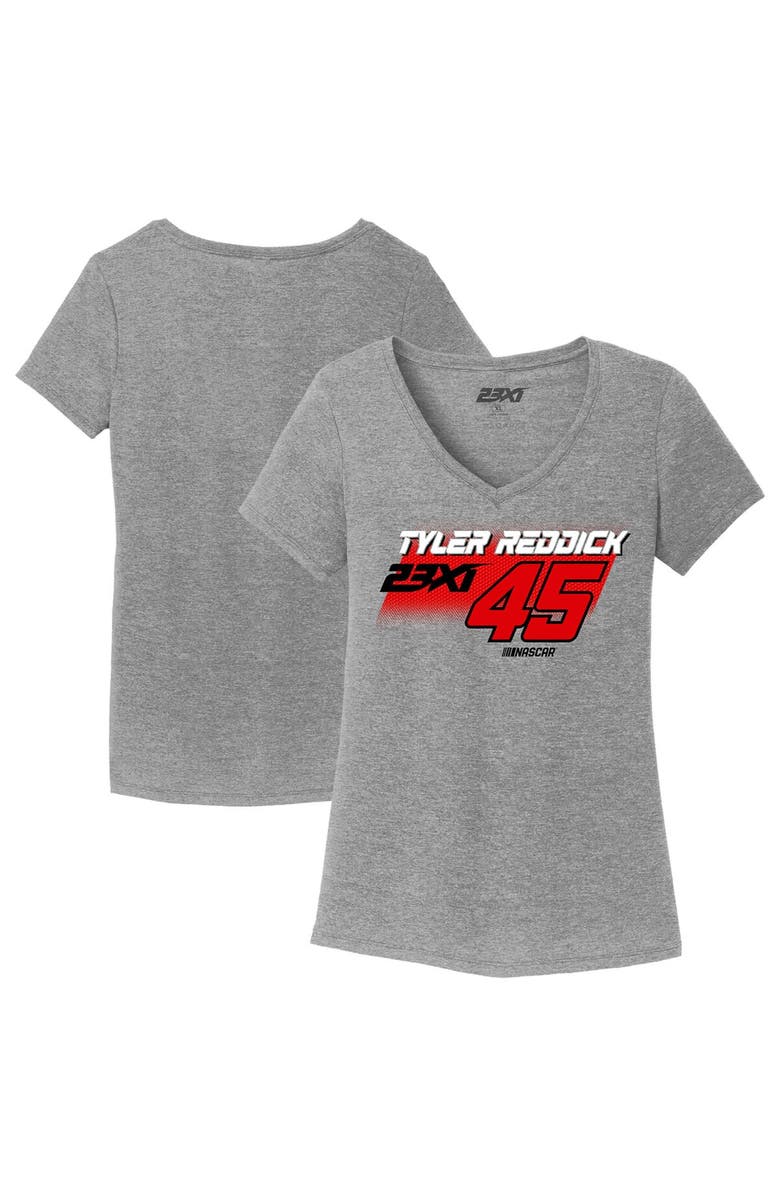 23XI Racing Women's 23XI Racing  Gray Tyler Reddick Tri-Blend V-Neck T-Shirt, Alternate, color, Gray