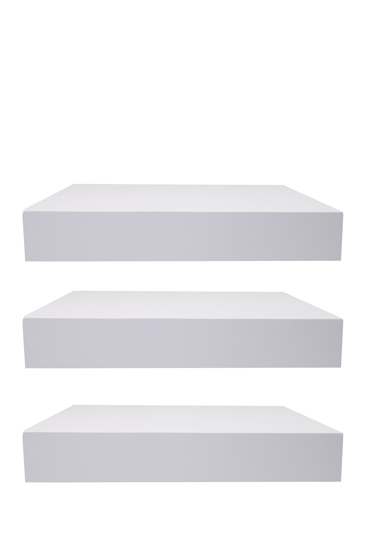 SORBUS Tile Wall Shelf - Set of 3 -\n White