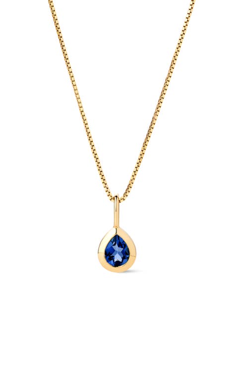 Solid Yellow Gold - Teardrop Charm Necklace