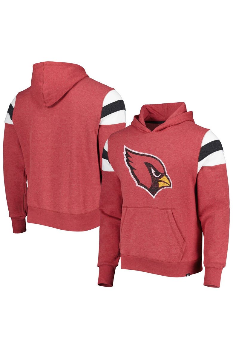 Men's '47 Heathered Cardinal Arizona Cardinals Premier Nico Pullover Hoodie, Main, color, Cardinal