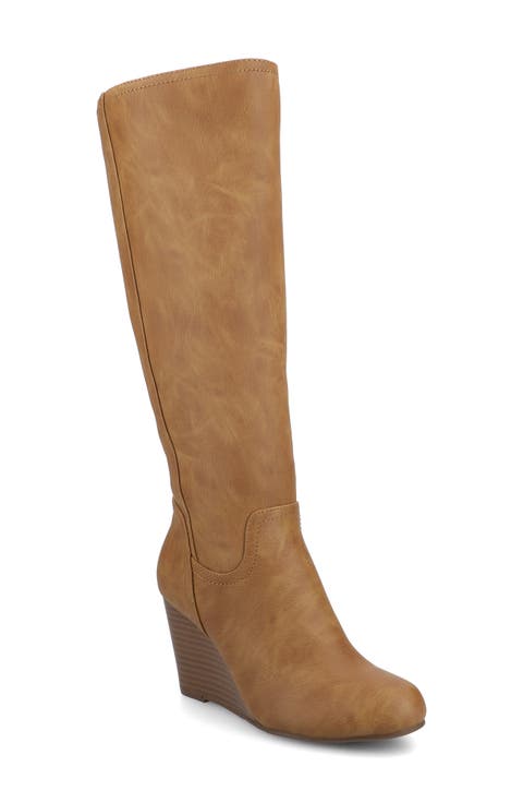 JOURNEE Langly Wedge Heel Tall Boot (Women)