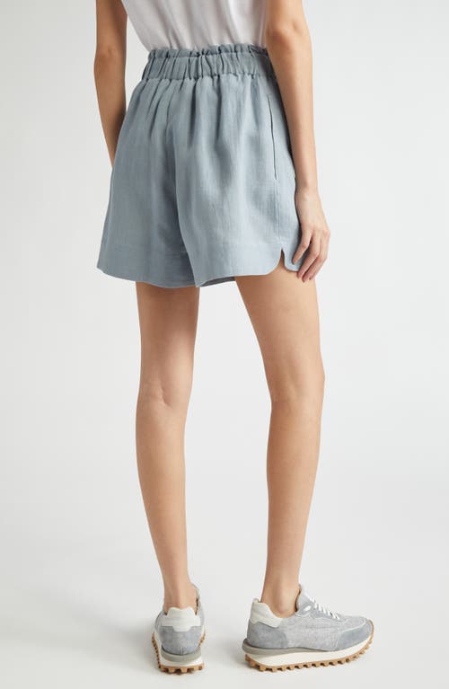 Eleventy Drawstring Linen Shorts In Dust