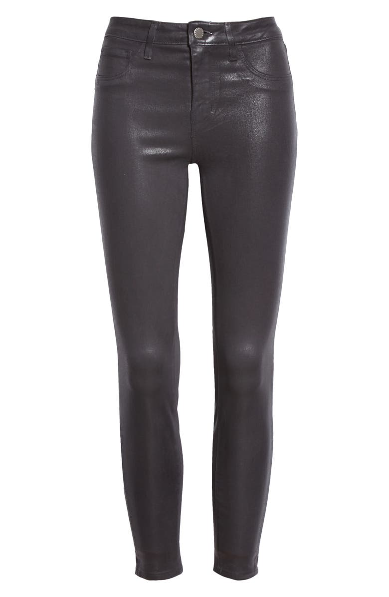 L'AGENCE Margot Coated Crop Skinny Jeans, Alternate, color,