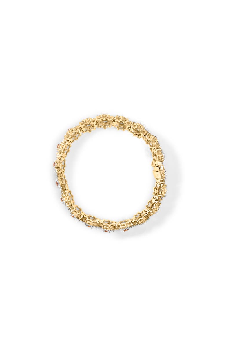 Haus of Brilliance 14K Gold 8.00 Cttw Diamond Floral Cluster Halo Link Bracelet, Alternate, color, Yellow