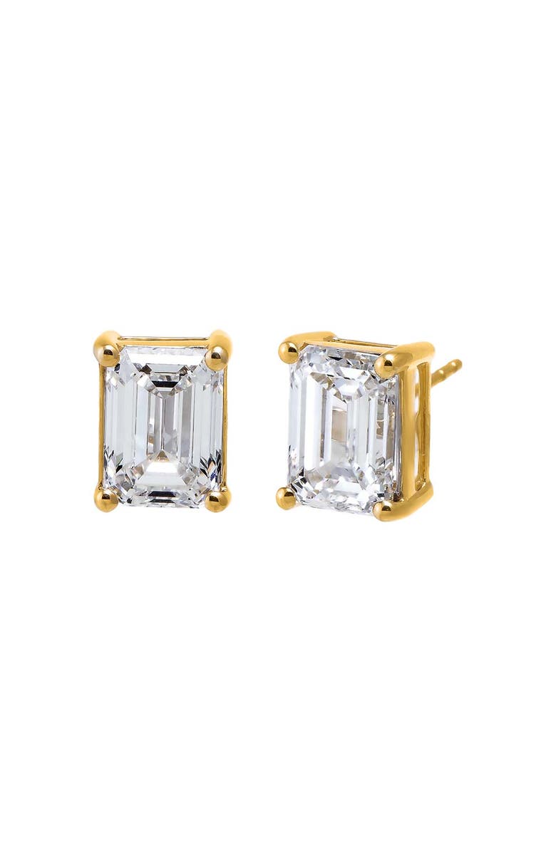 BY ADINA EDEN Lab Grown Diamond 6 Carat Emerald Stud Earring, Main, color, 14K Gold