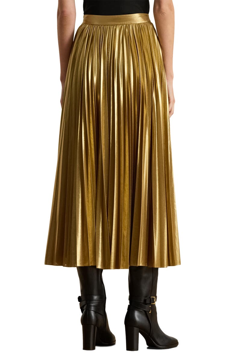 Lauren Ralph Lauren Pleated Metallic Chiffon Midi Skirt, Alternate, color,