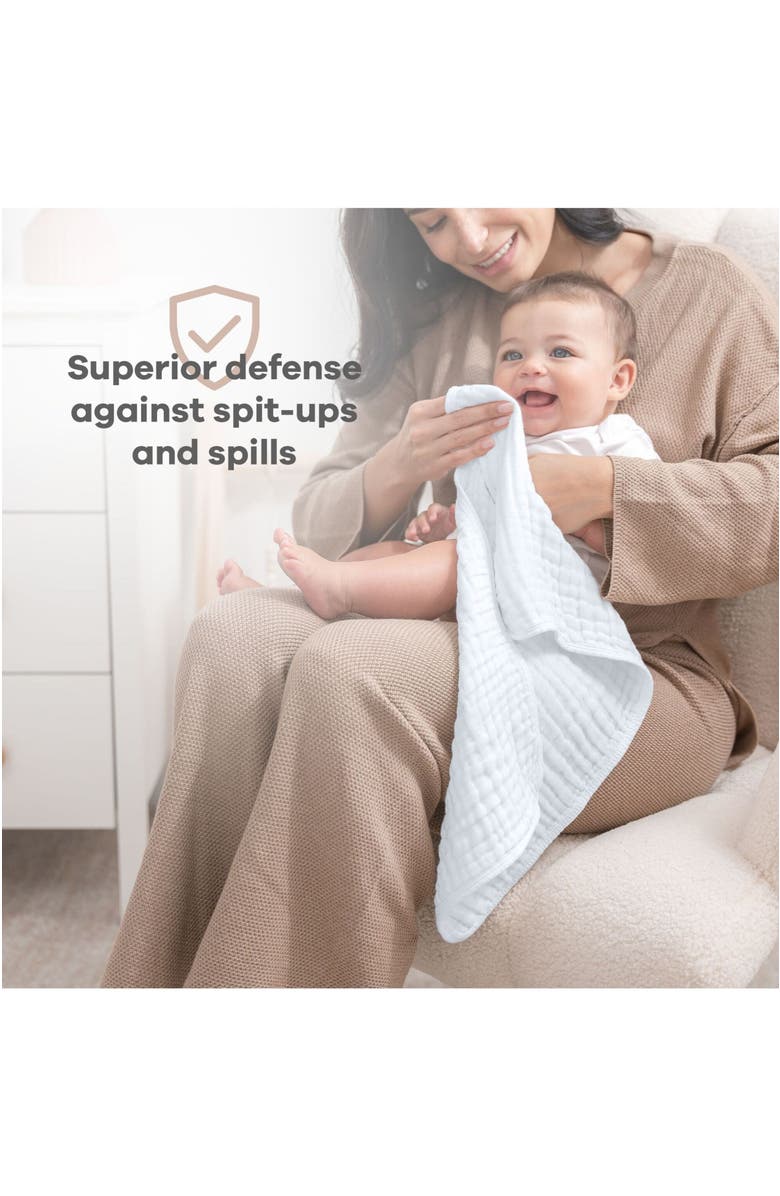 Comfy Cubs Muslin Burp Cloth for Baby, Pack of 10, Alternate, color, White