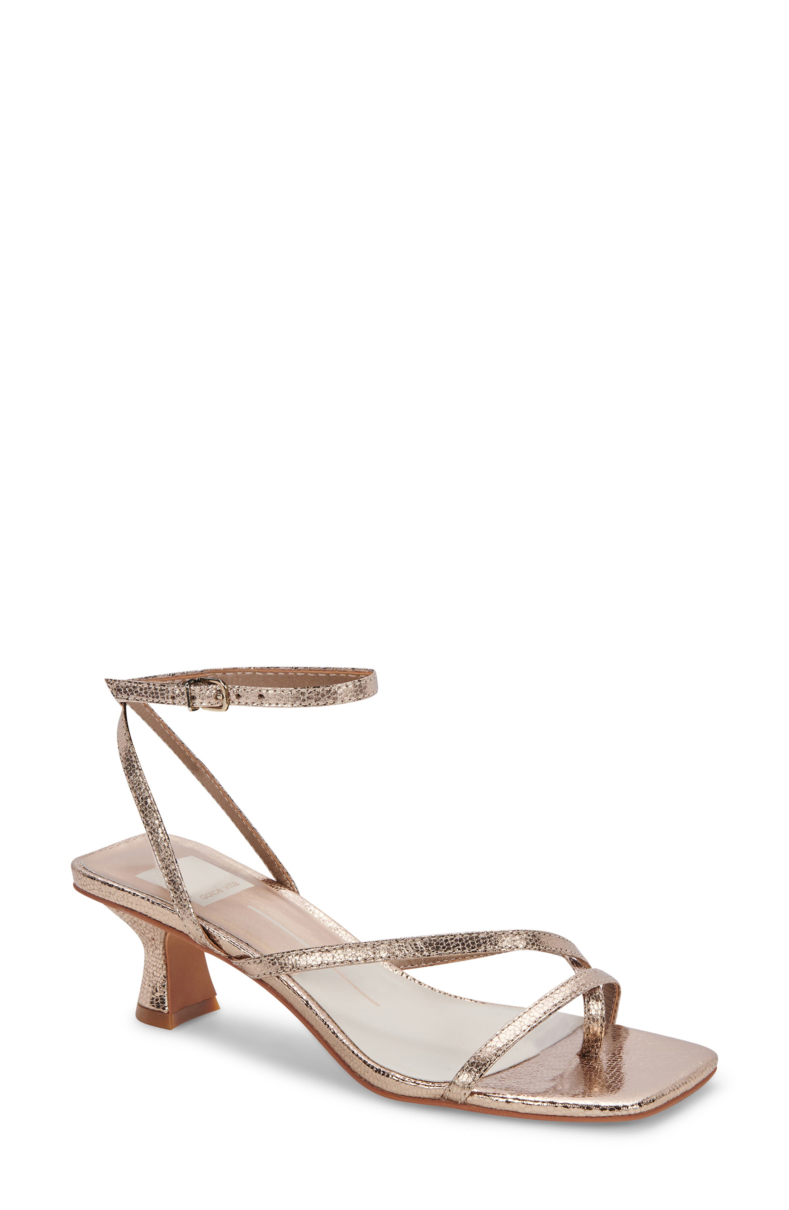 Baylor Kitten Heel Ankle Strap Sandal, Main, color, DARK GOLD CRACKLED STELLA