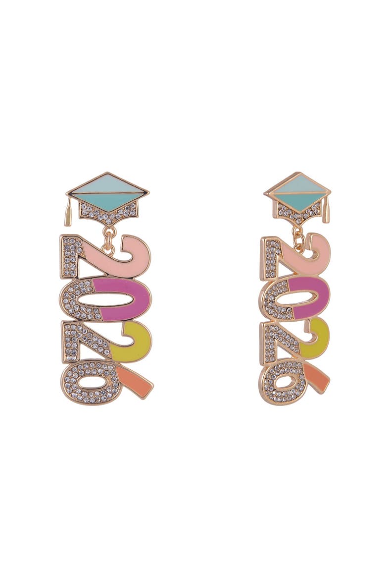 2026 Graduation Earrings, Main, color, Multicolored